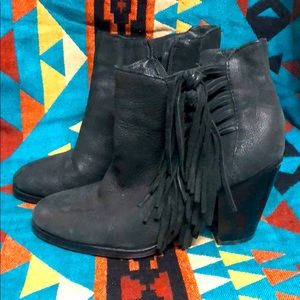 Vince Camuto Fringe Booties 7.5